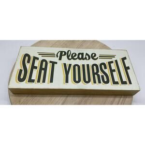 Ashland Please Seat Yourself Wall Sign Medium White Bathroom Humor Decor